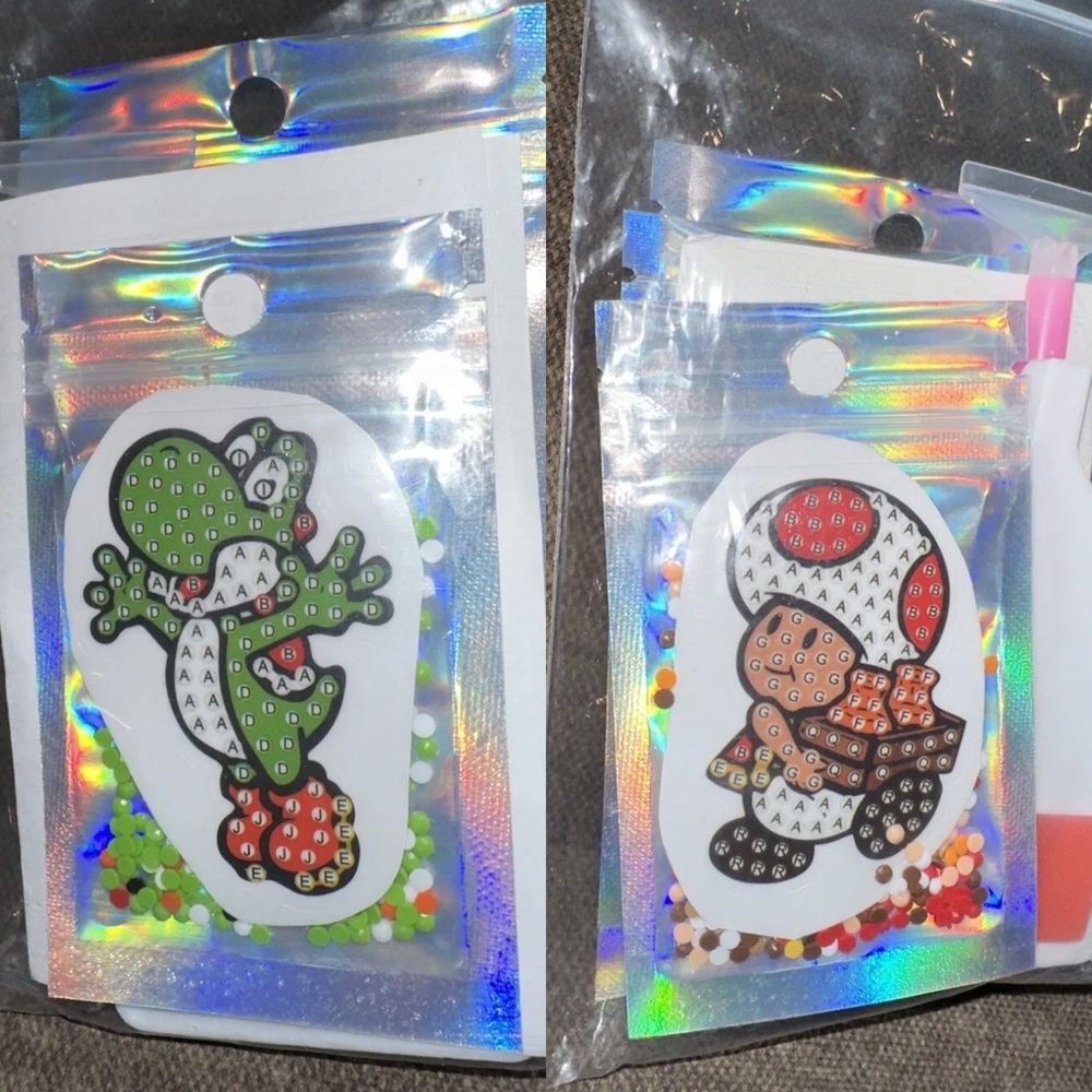 Mario DIY Craft 5D Sticker Kit - Diamond Art Painting - Yoshi & Toad